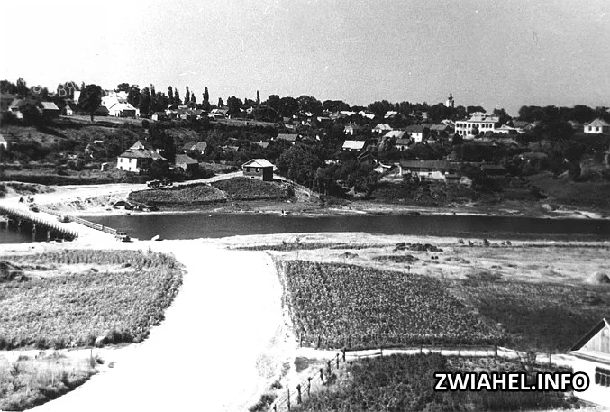 Вид на місто з правого берегу Случі у 1950-х роках